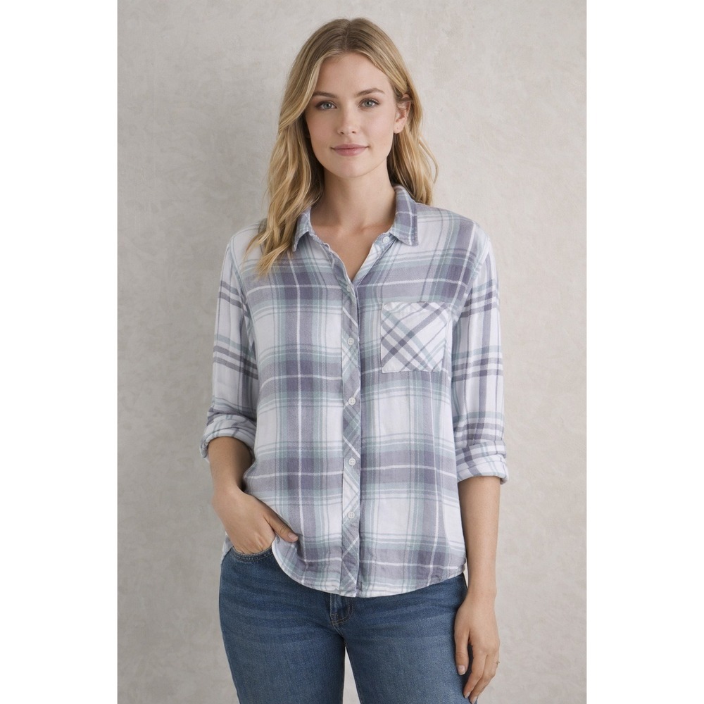 Rails Cooper Ocean Mist Plaid Button Up Shirt Blue Green Small‎ INT-100-507-203